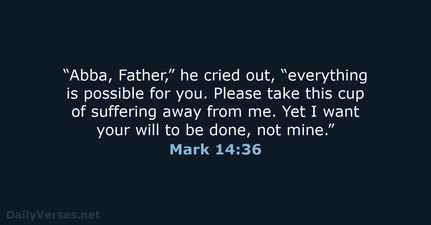 Mark 14:36 - NLT