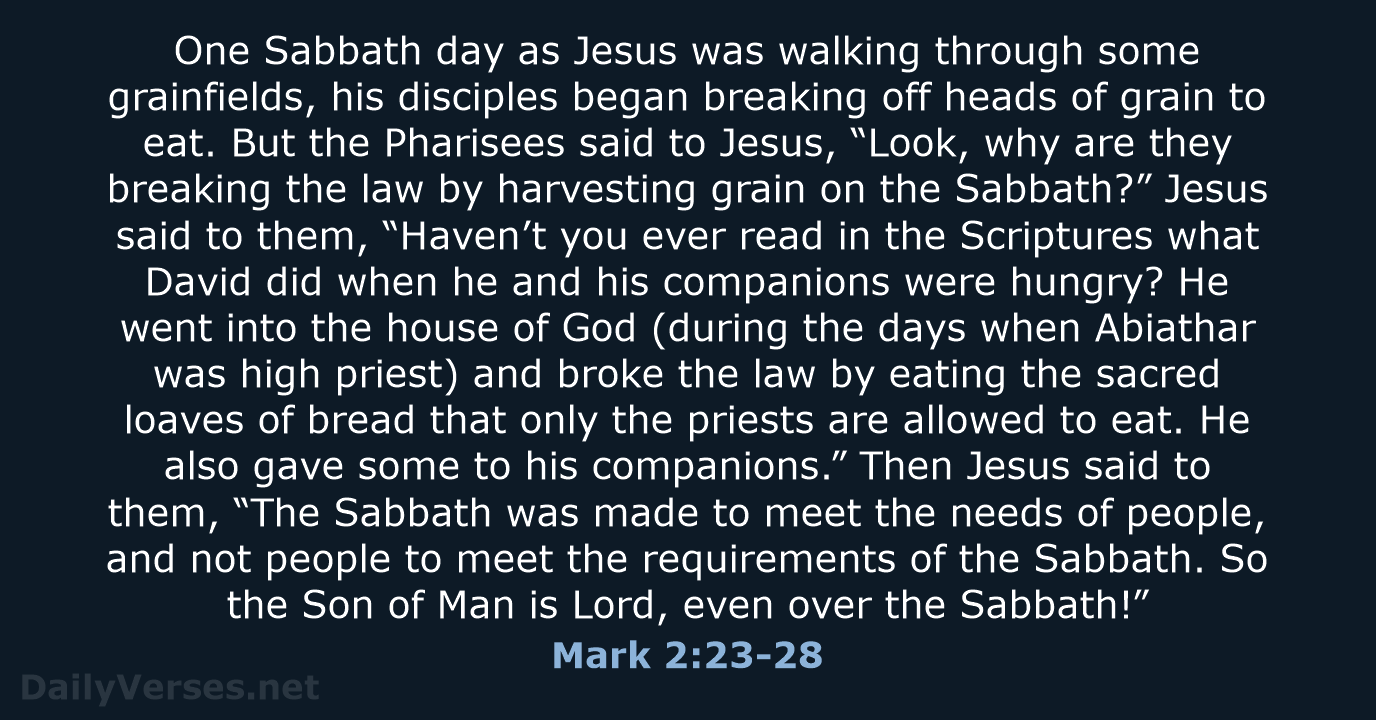 Mark 2:23-28 - NLT