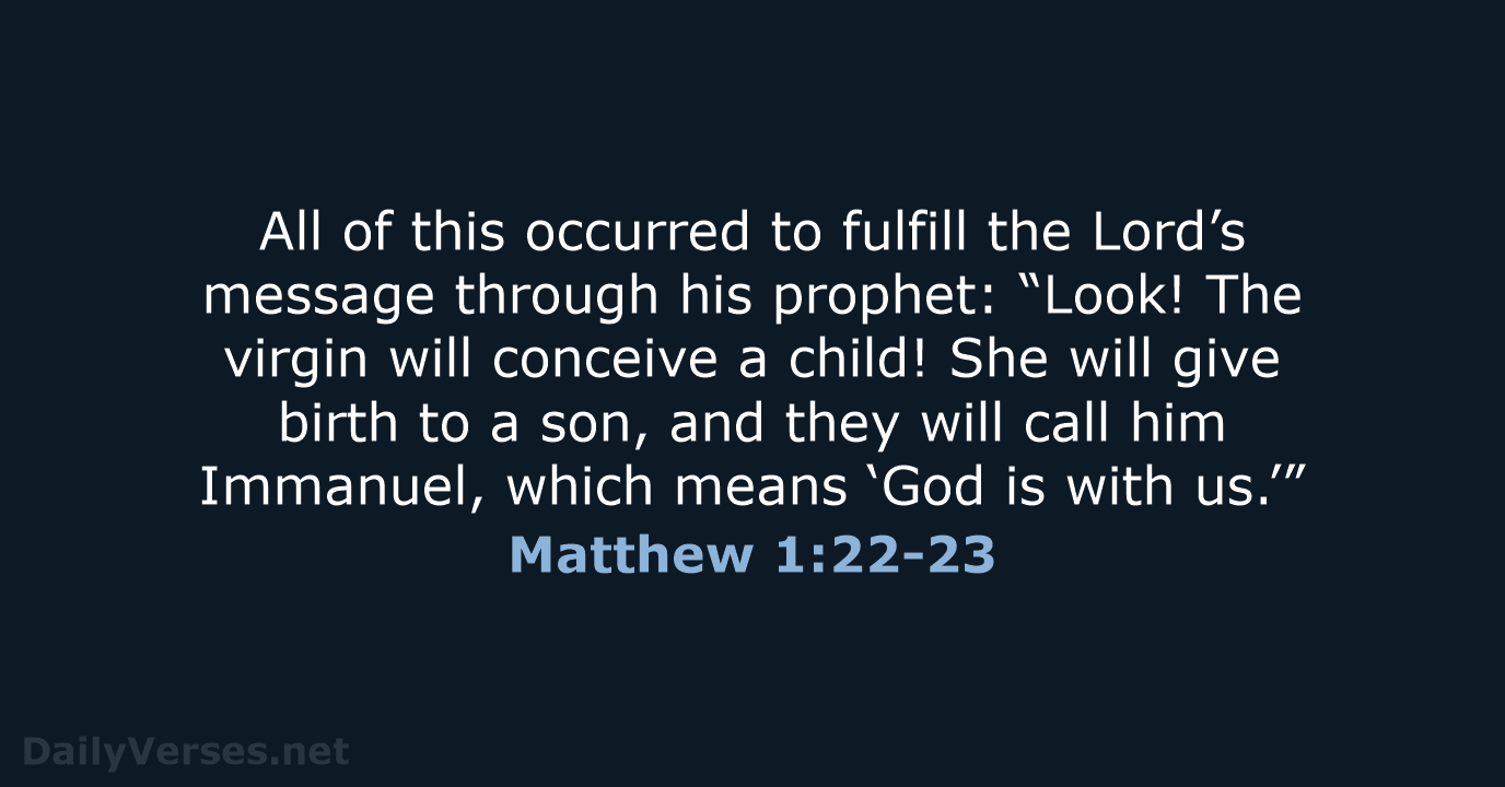 Matthew 1:22-23 - NLT