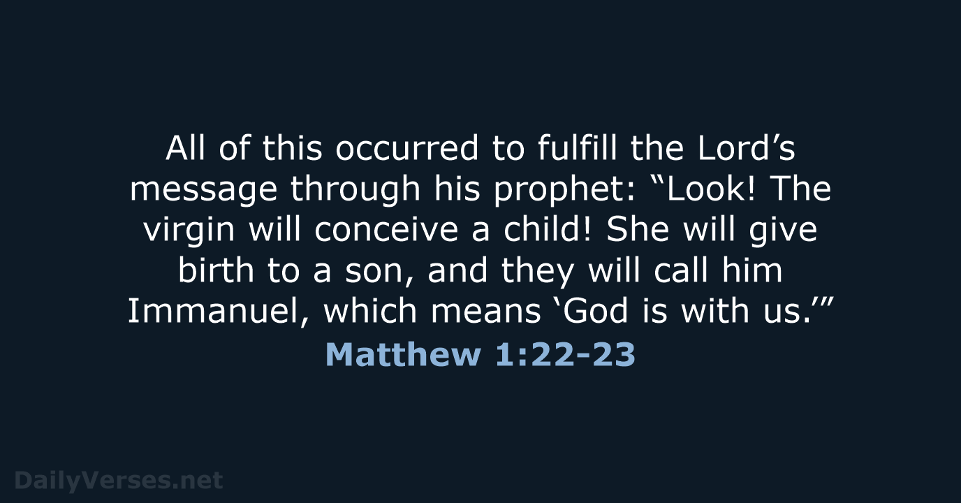 Matthew 1 22 23 Bible Verse NLT DailyVerses