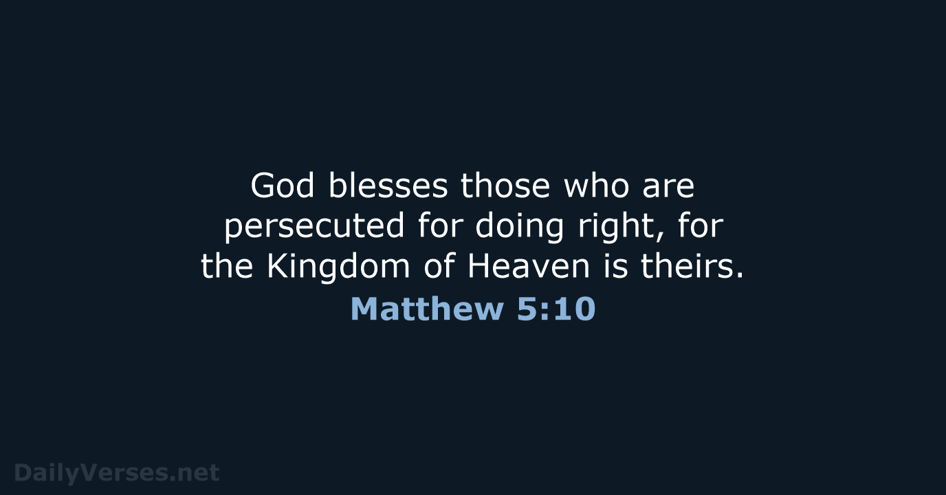 Matthew 5:10 - NLT