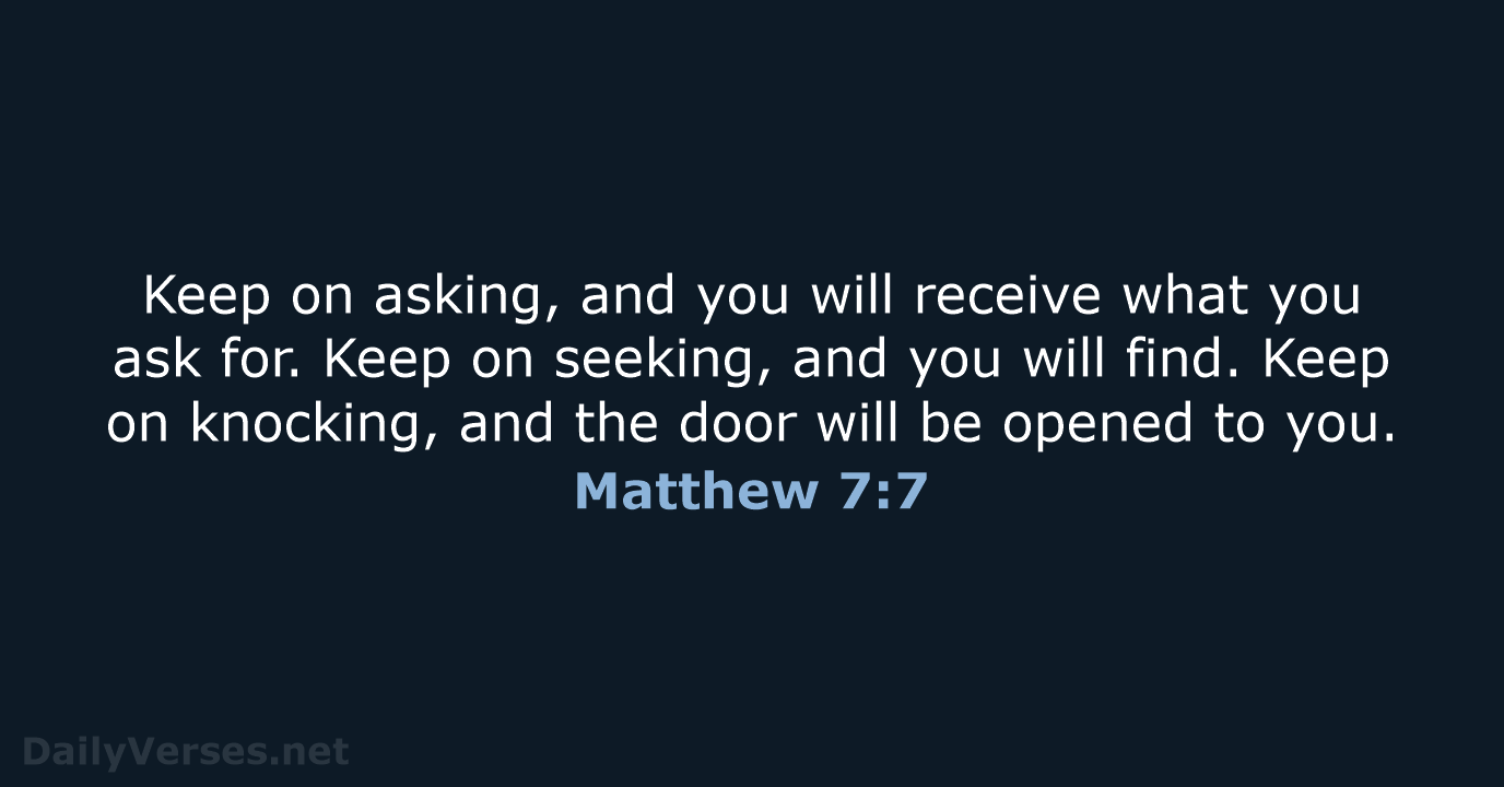 Matthew 7:7 - NLT