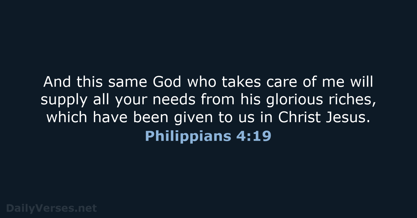 Philippians 4:19 - NLT