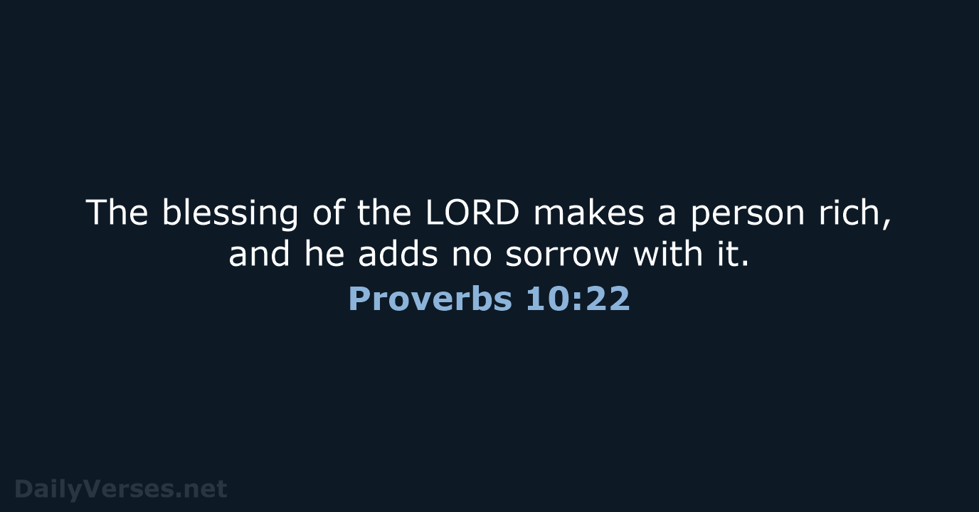 Proverbs 10 22 Bible Verse NLT DailyVerses