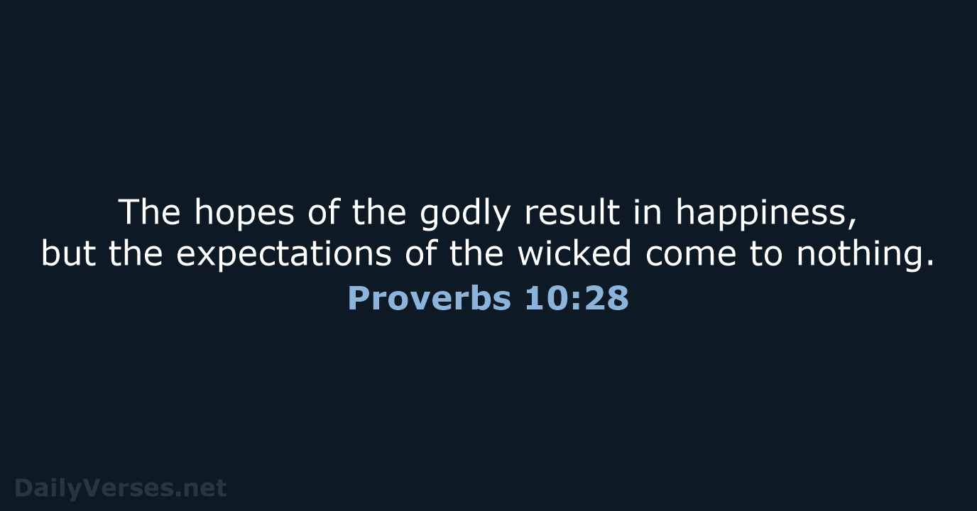 Proverbs 10:28 - NLT