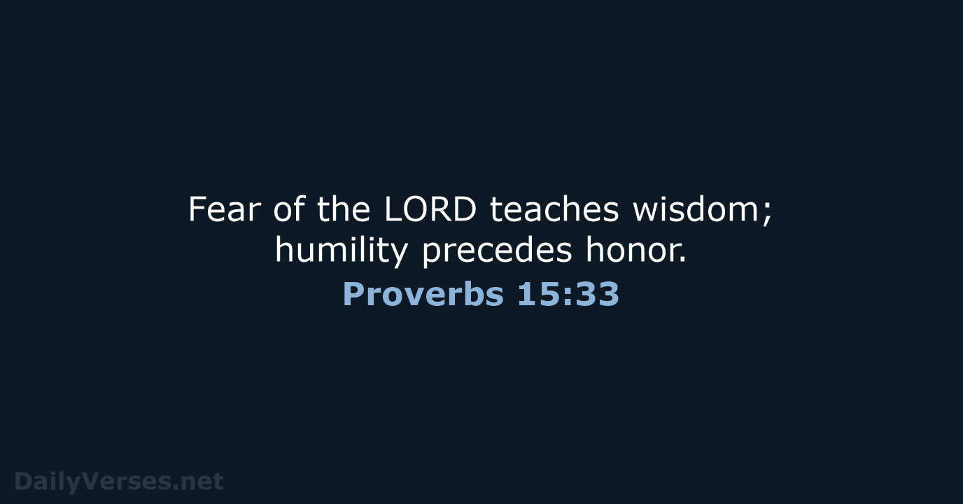 Proverbs 15 33 Bible Verse NLT DailyVerses