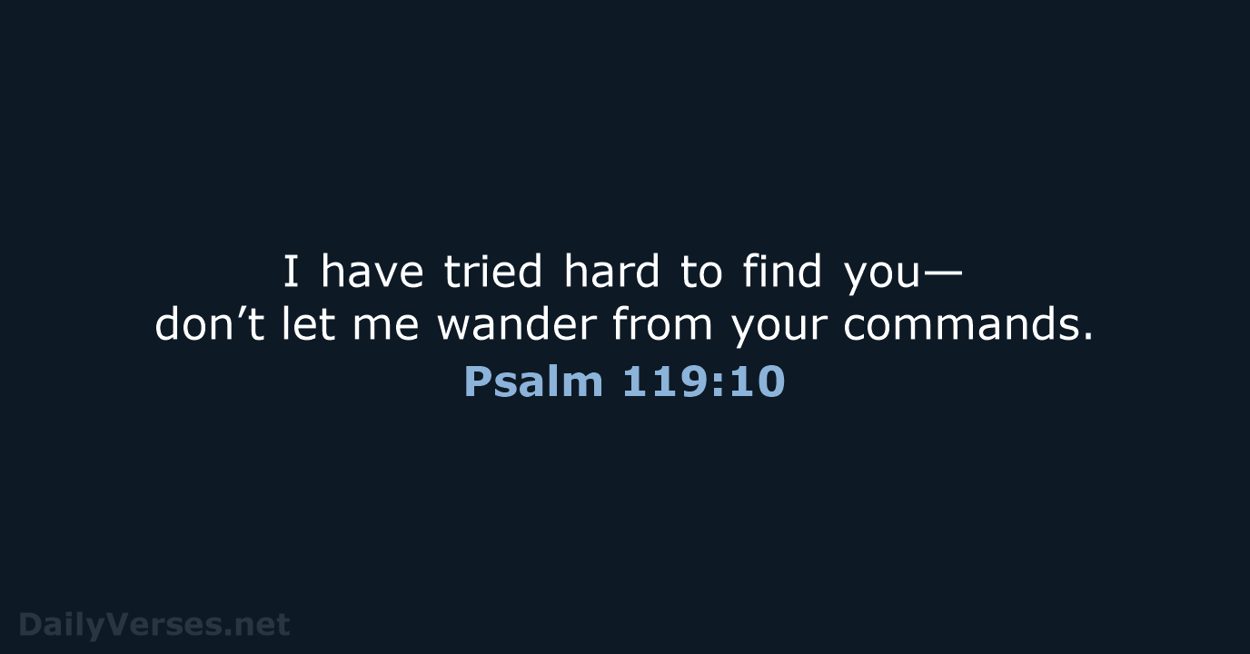Psalm 119:10 - NLT