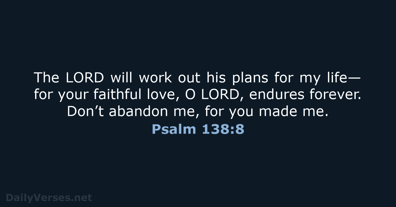 Psalm 138:8 - NLT