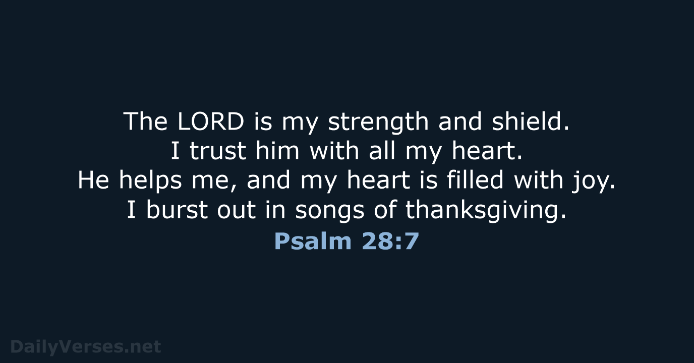 Psalm 28:7 - NLT