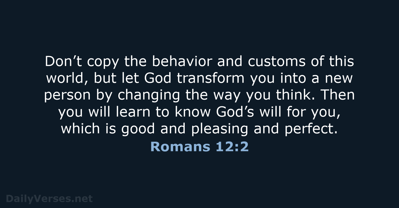 Romans 12 2 Bible Verse NLT DailyVerses