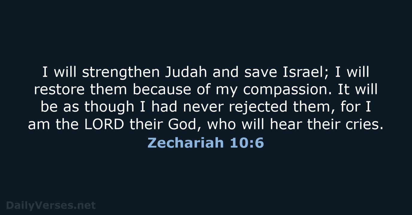 Zechariah 10:6 - NLT