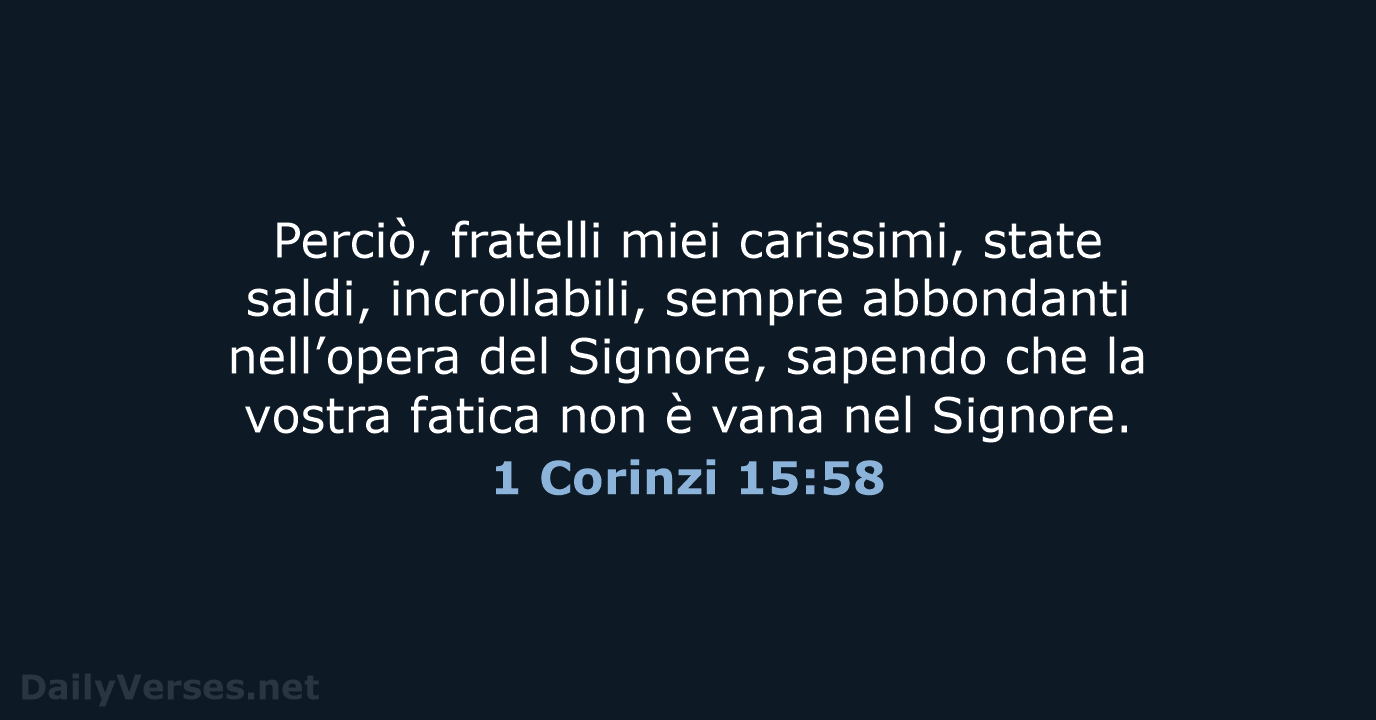 1 Corinzi 15:58 - NR06