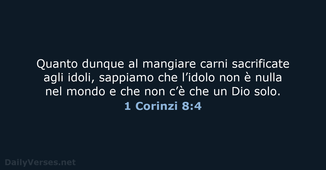 1 Corinzi 8:4 - NR06