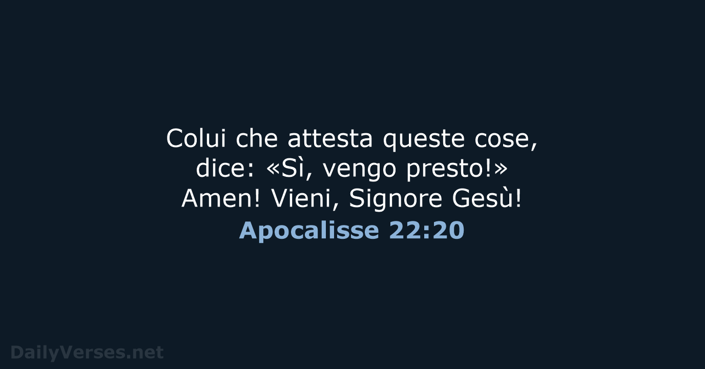 Apocalisse 22:20 - NR06