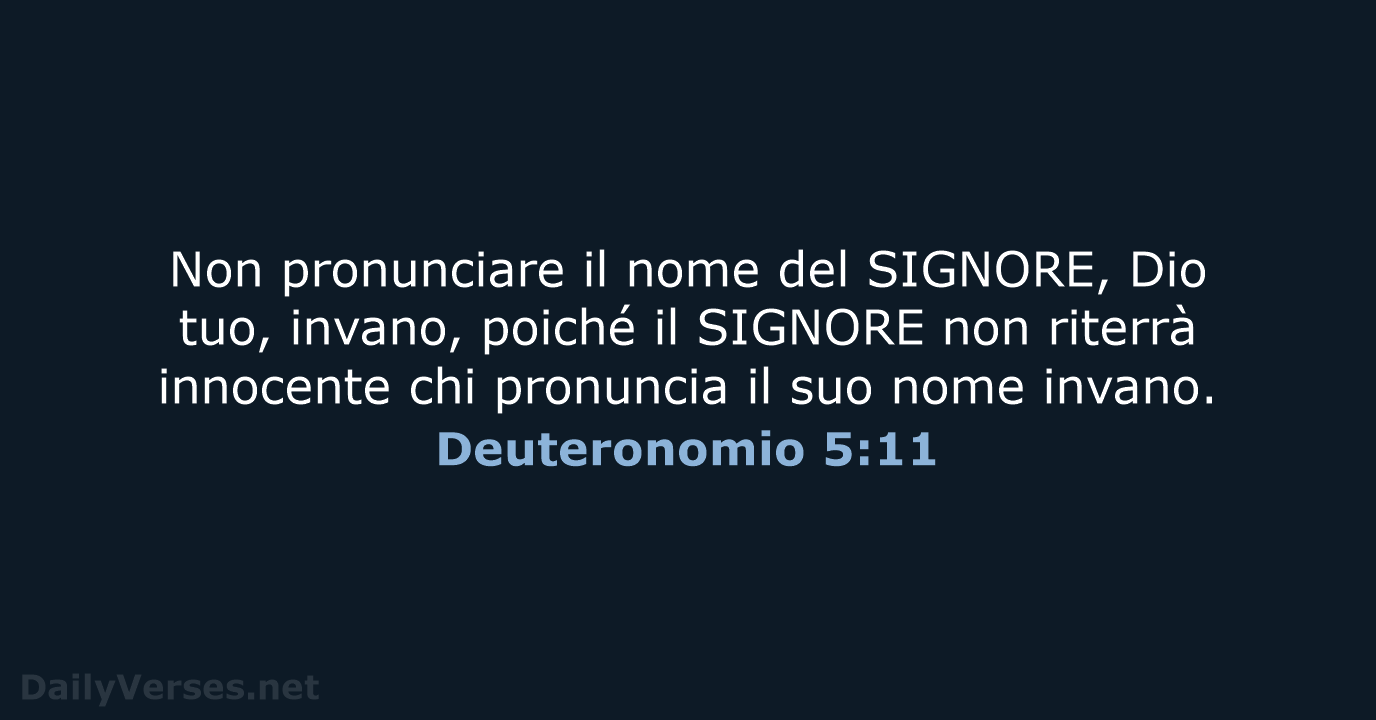 Deuteronomio 5:11 - NR06