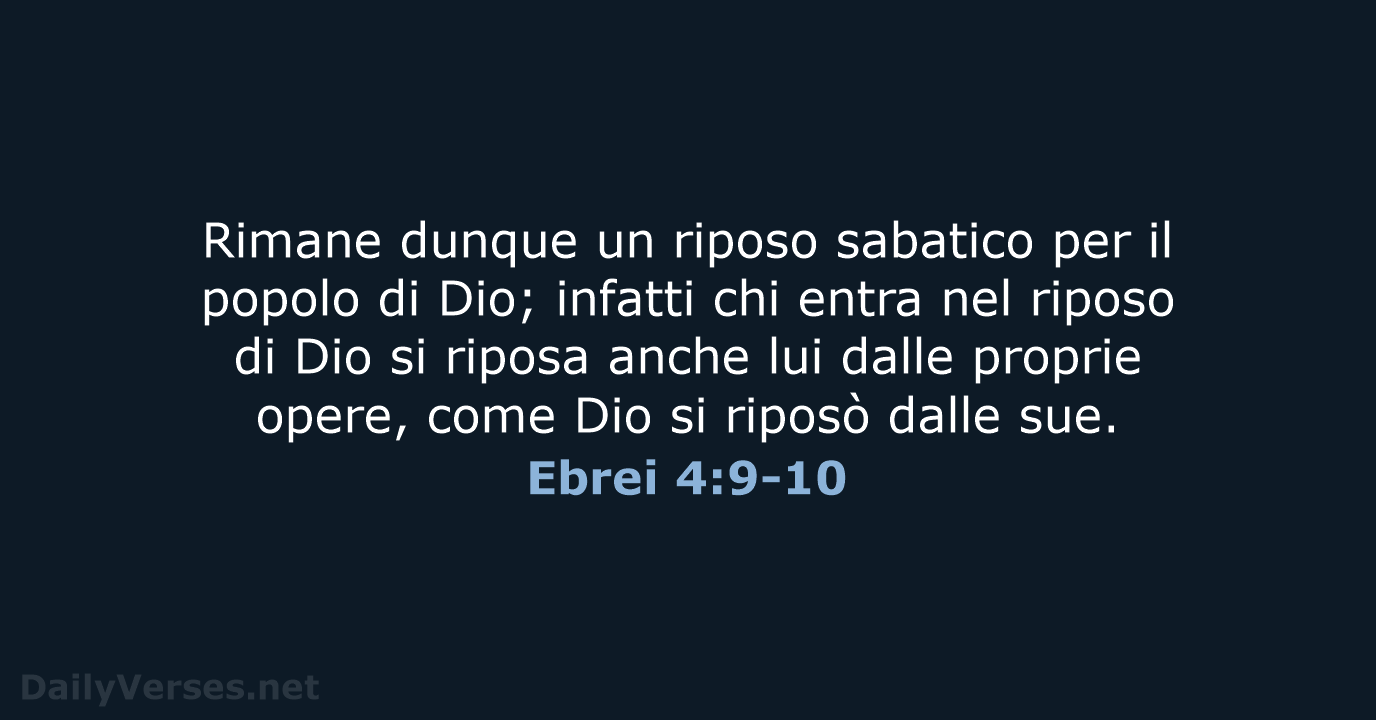 Ebrei 4:9-10 - NR06