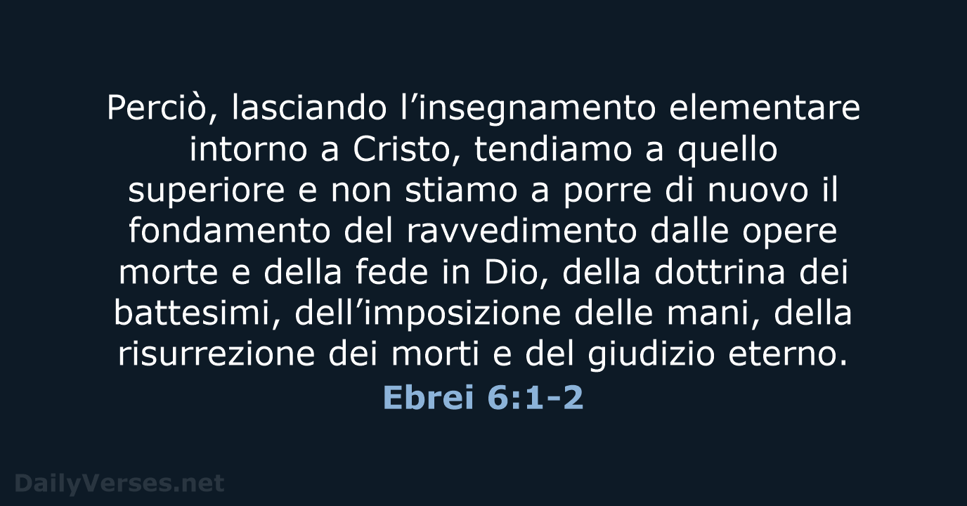 Ebrei 6:1-2 - NR06