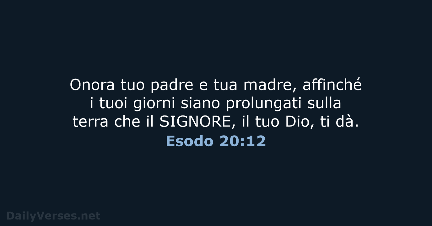 Esodo 20:12 - NR06