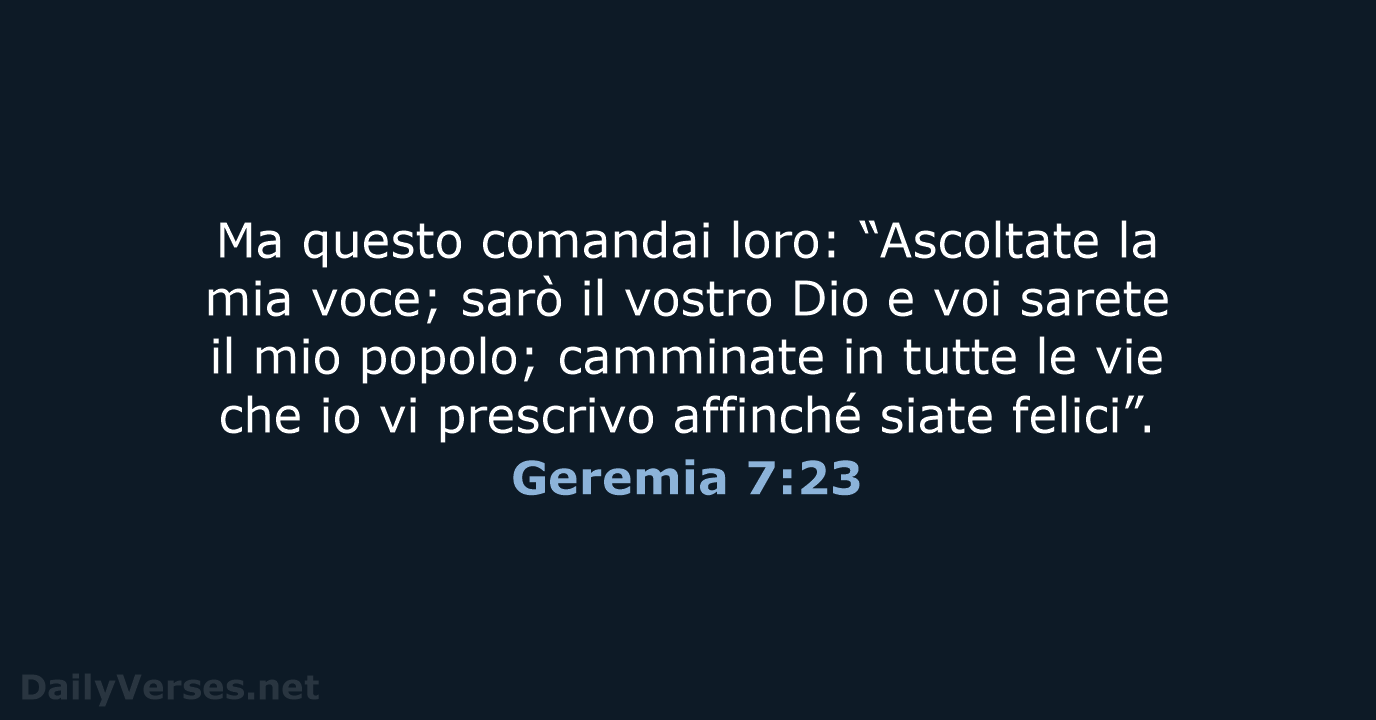 Geremia 7:23 - NR06