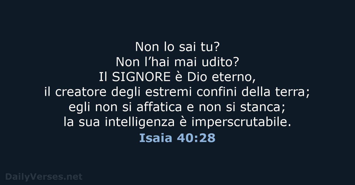 Isaia 40:28 - NR06