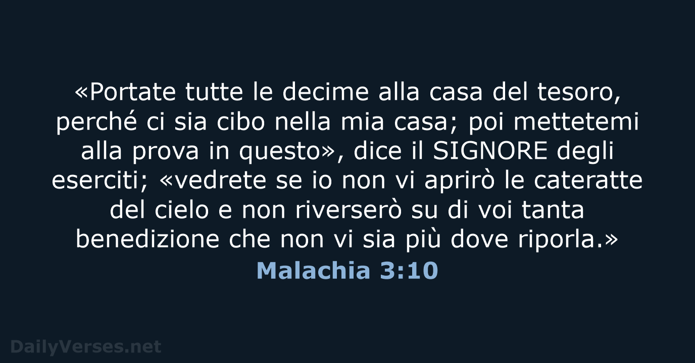 Malachia 3:10 - NR06