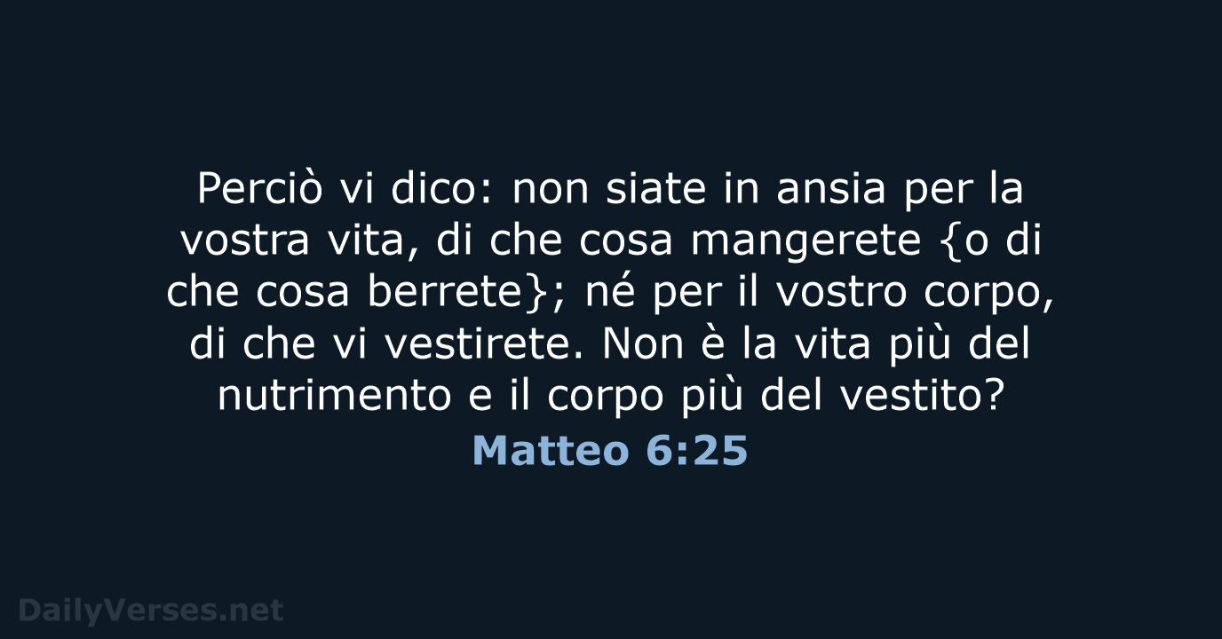 Matteo 6:25 - NR06