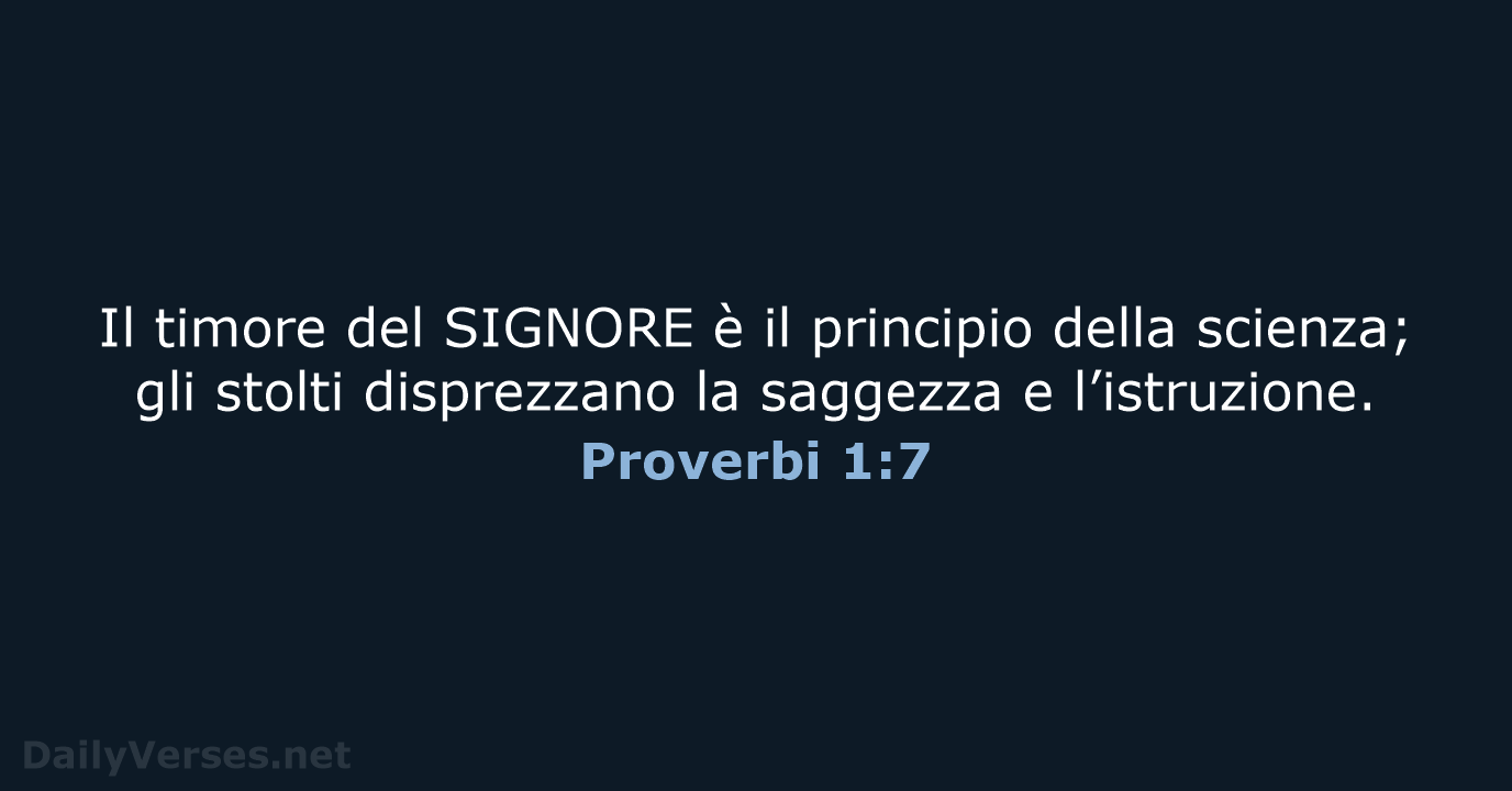 Proverbi 1:7 - NR06
