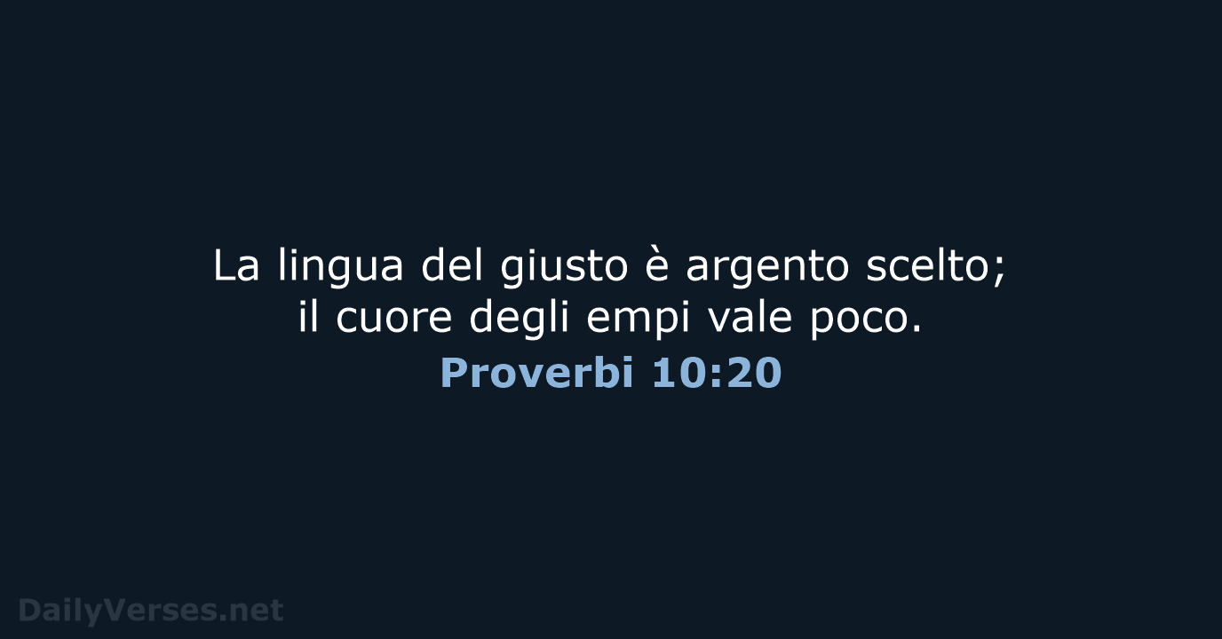 Proverbi 10:20 - NR06