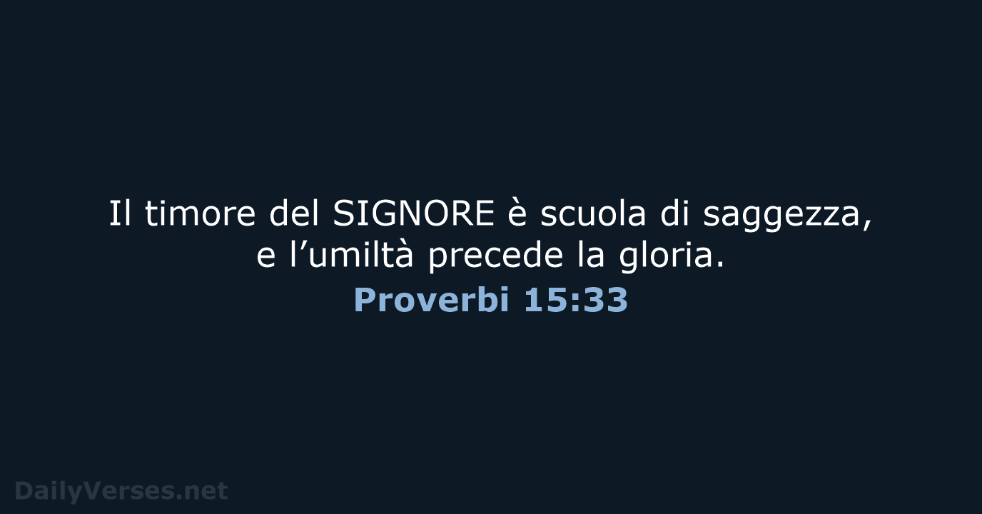 Proverbi 15:33 - NR06
