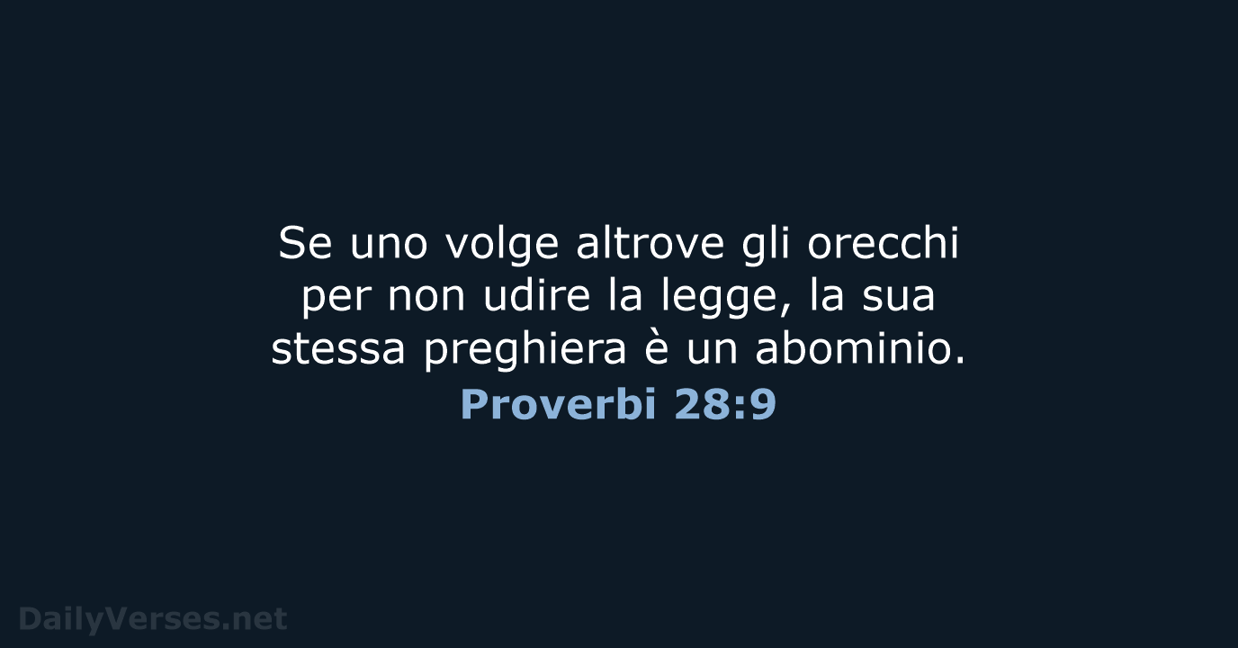 Proverbi 28:9 - NR06