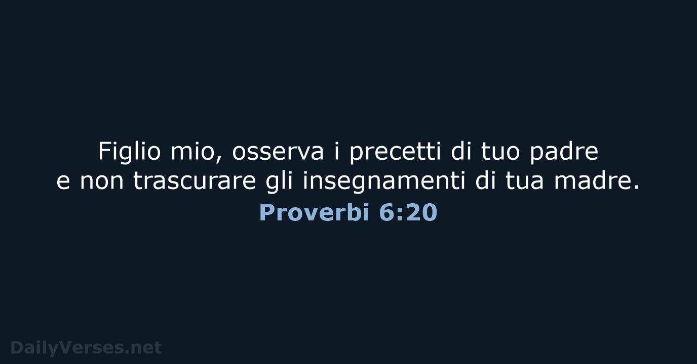 Proverbi 6:20 - NR06