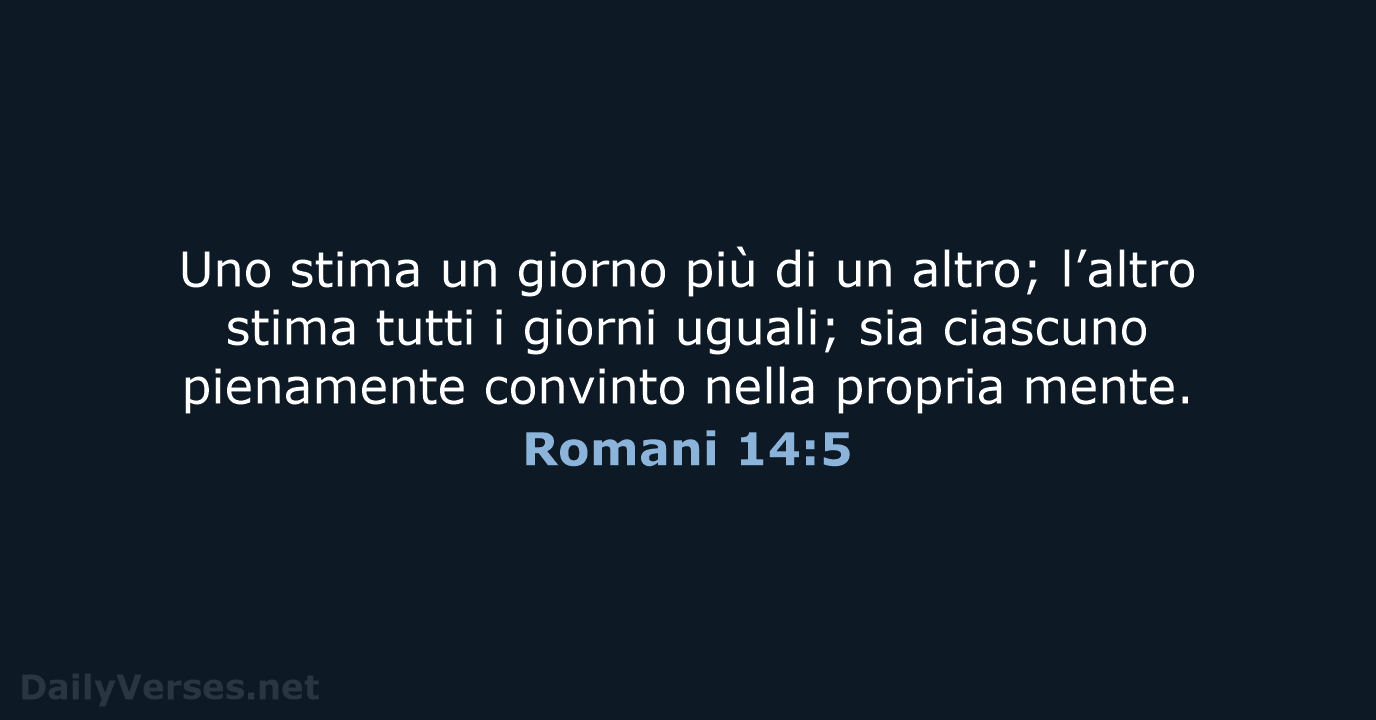 Romani 14:5 - NR06