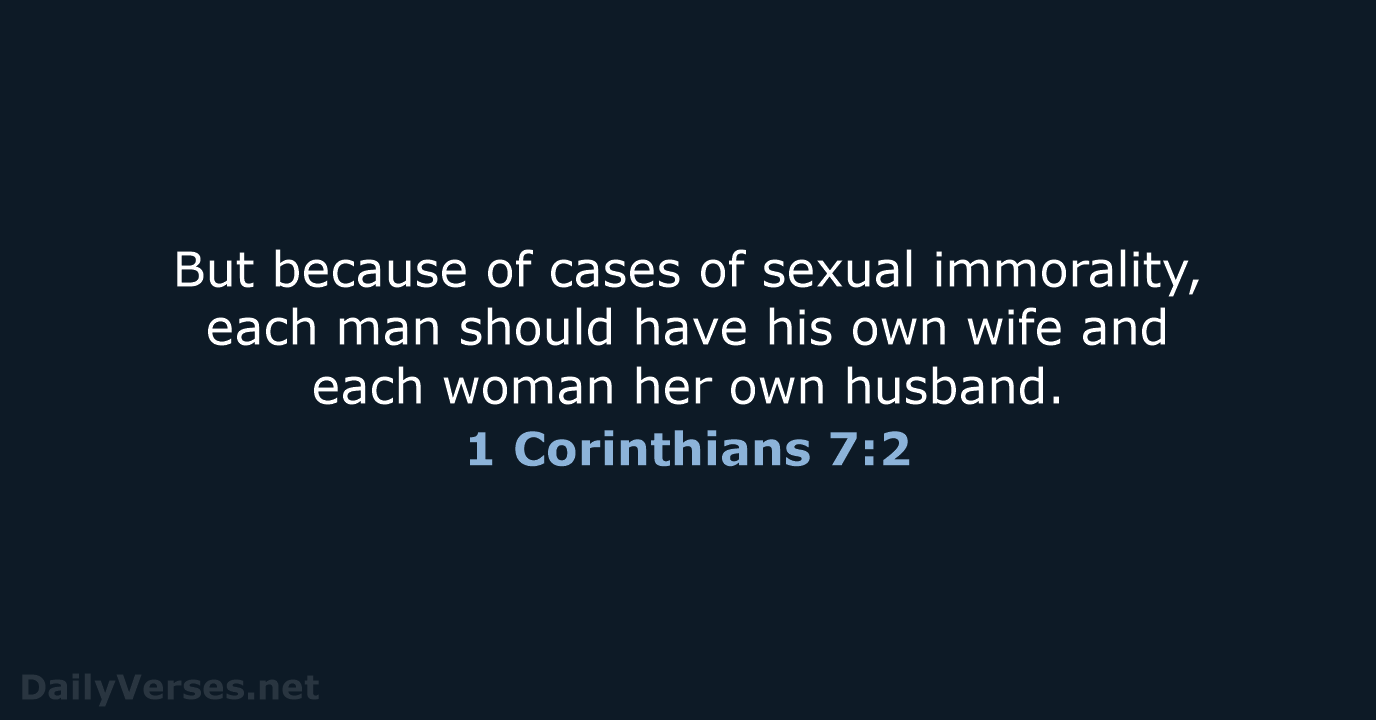 1 Corinthians 7:2 - Bible verse (NRSV) 