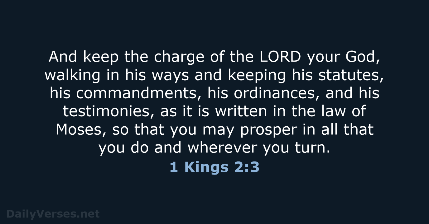 1 Kings 2:3 - NRSV