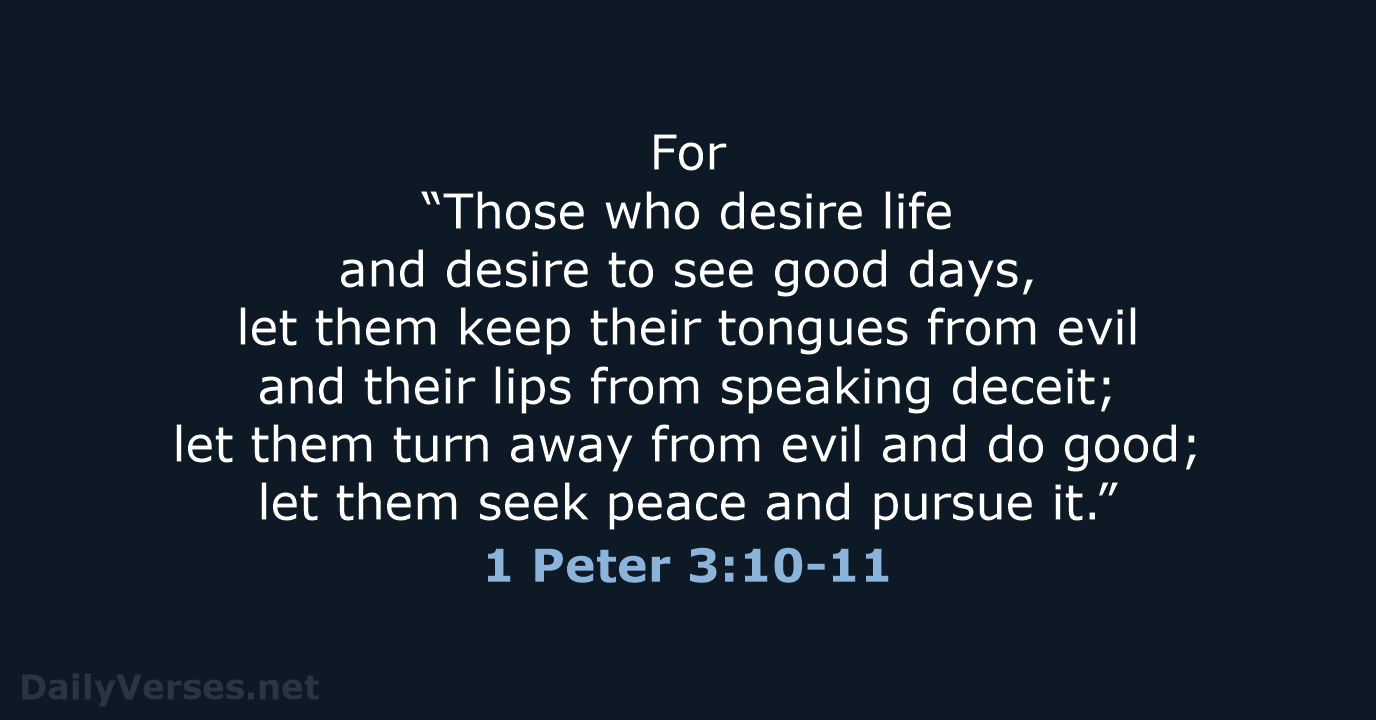 1 Peter 3:10-11 - NRSV