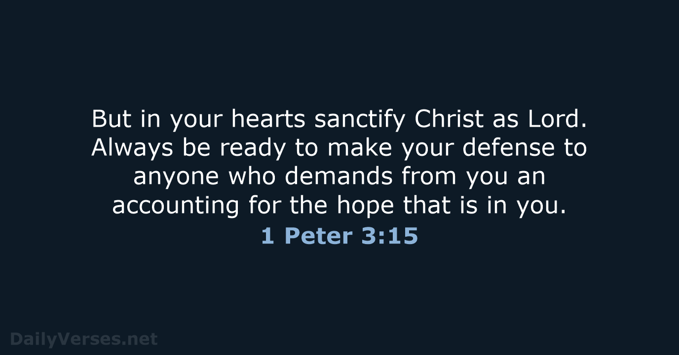 May 15 2022 Bible Verse Of The Day NRSV 1 Peter 3 15 