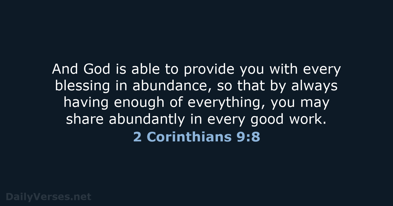 2 Corinthians 9:8 - NRSV