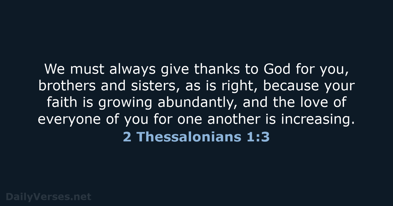 2 Thessalonians 1:3 - NRSV