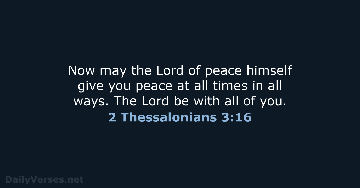 2 Thessalonians 3:16 - NRSV