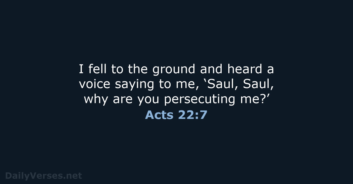 I fell to the ground and heard a voice saying to me… Acts 22:7