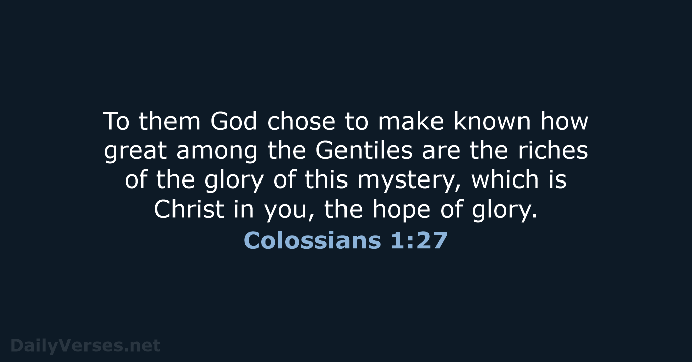 Colossians 1:27 - NRSV