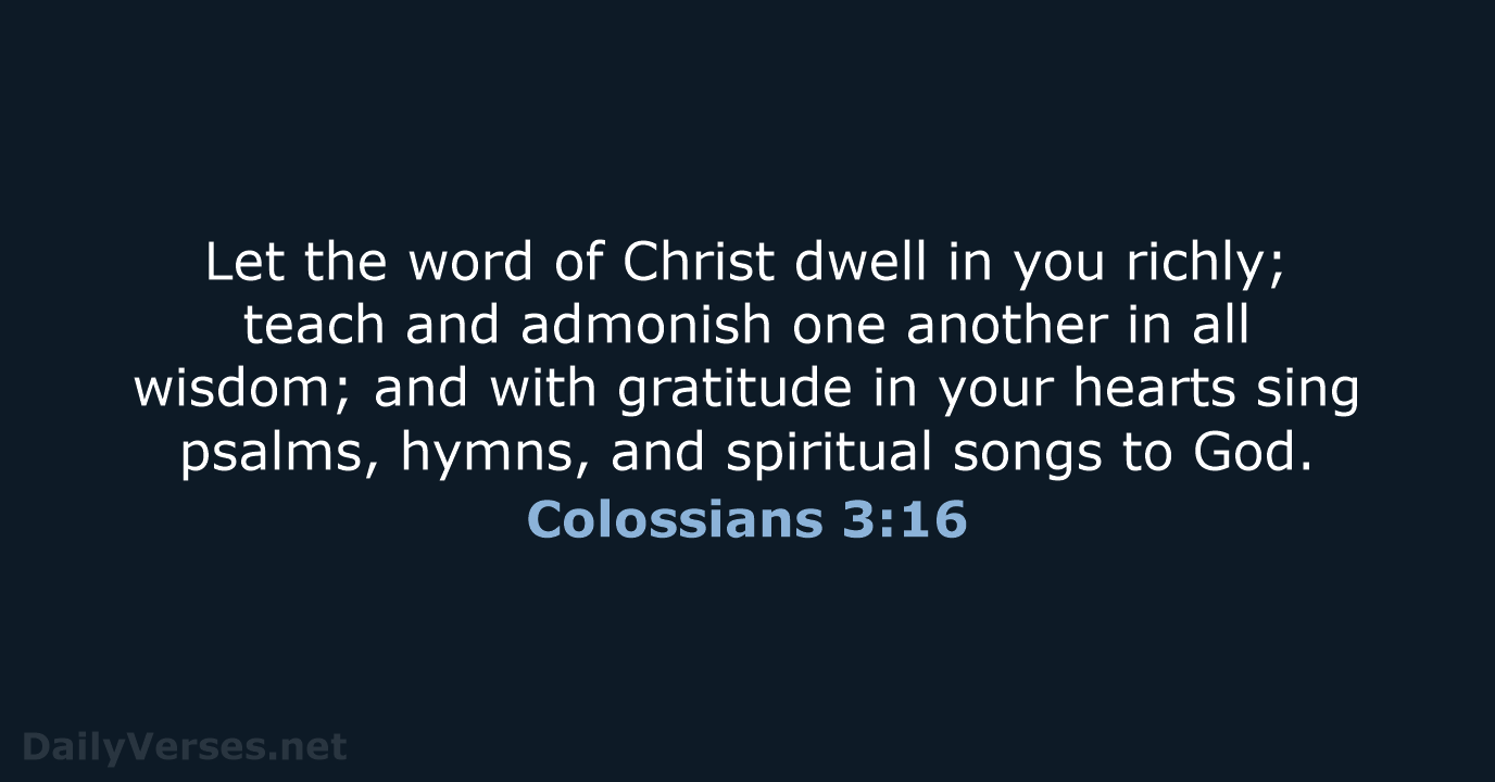 Colossians 3:16 - NRSV