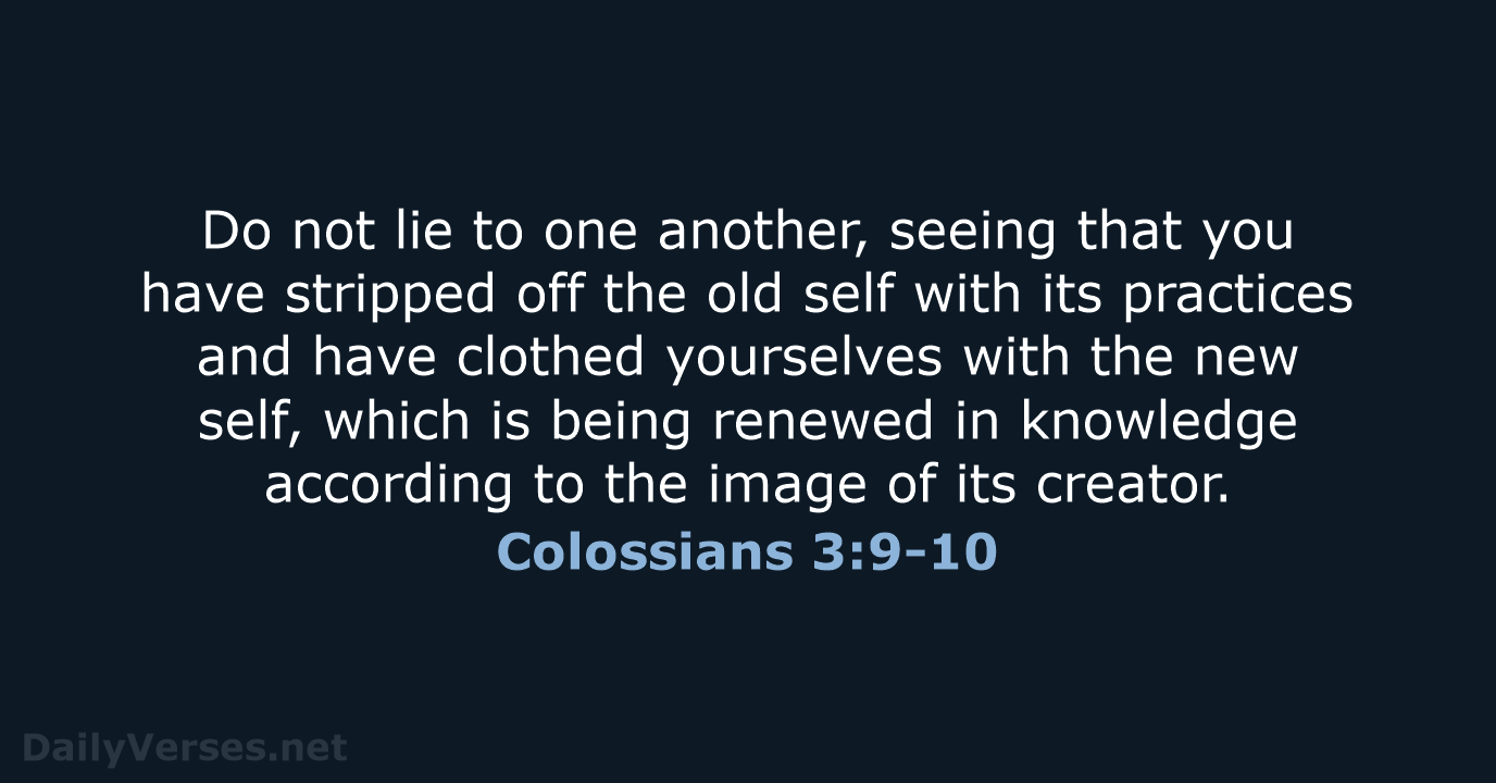 Colossians 3:9-10 - NRSV