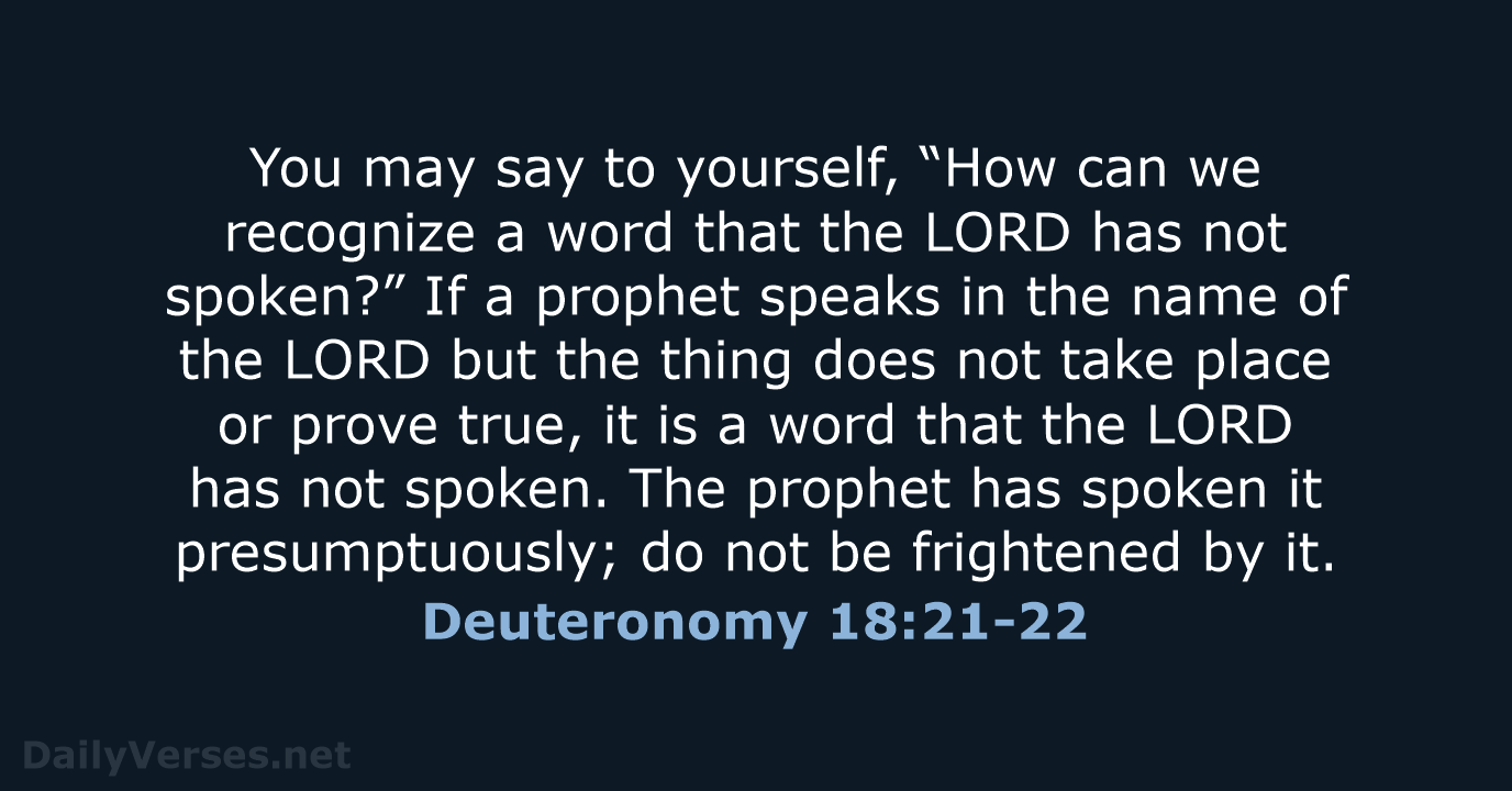 Deuteronomy 18:21-22 - NRSV