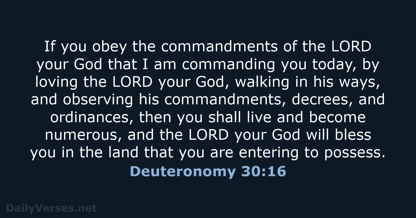 Deuteronomy 30:16 - NRSV