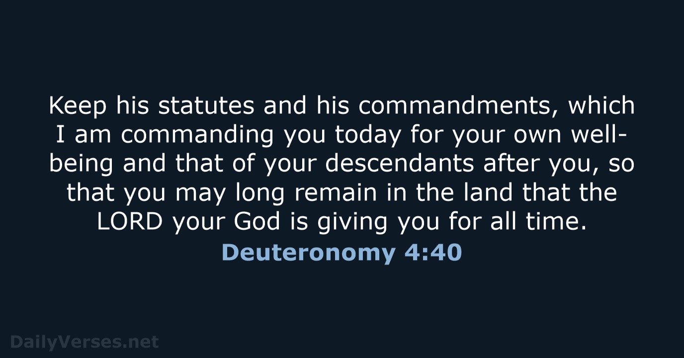 Deuteronomy 4:40 - NRSV