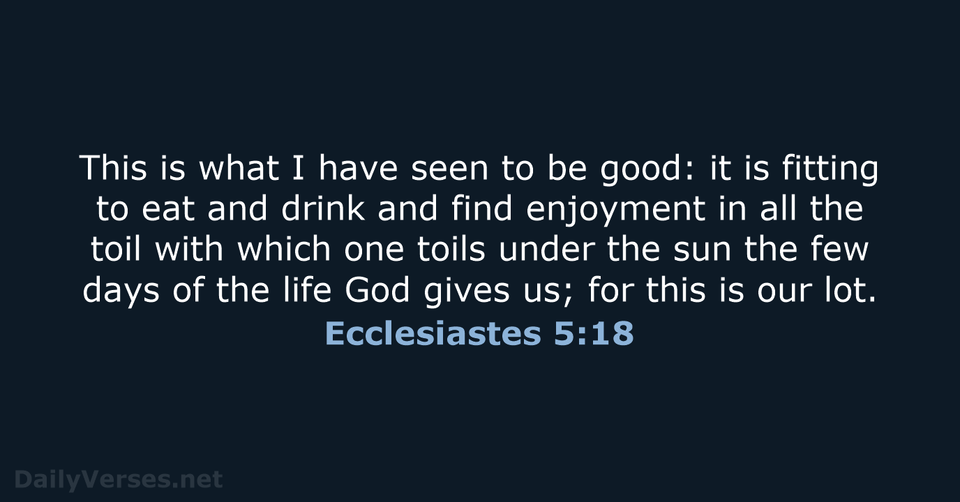 Ecclesiastes 5:18 - NRSV