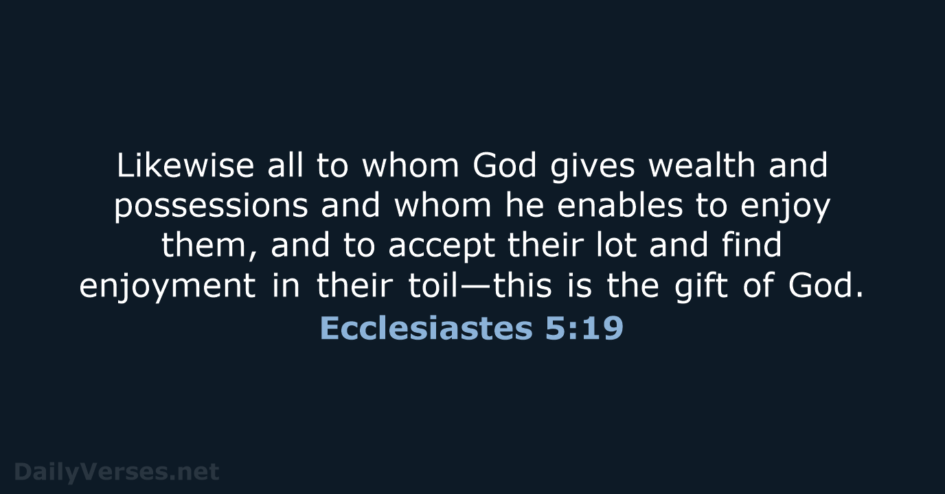 Ecclesiastes 5:19 - NRSV