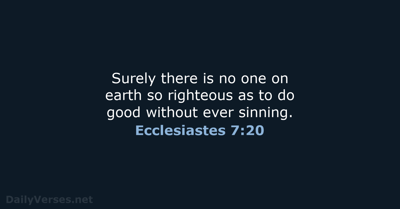 Ecclesiastes 7:20 - NRSV