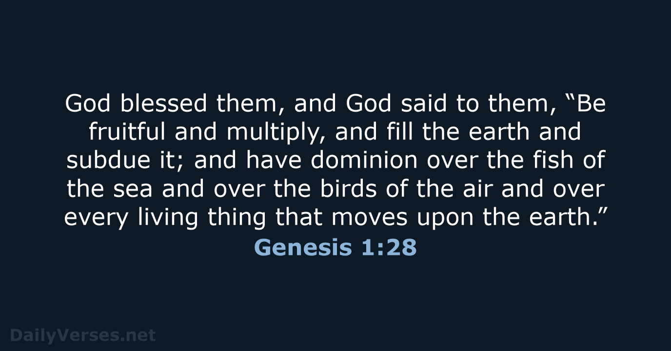 Genesis 1:28 - Bible verse (NRSV) - DailyVerses.net
